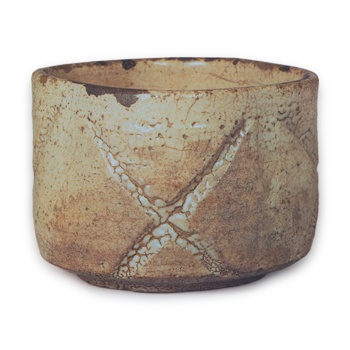 Tea bowl, Hori-garatsu (Karatsu with engraved ornament) type