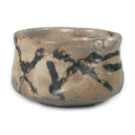 Tea bowl, Hori-e-garatsu (Karatsu with engraved and painted orna-ments) type