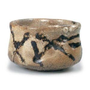 Tea bowl, Hori-e-garatsu (Karatsu with engraved and painted orna-ments) type