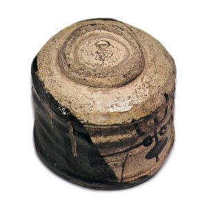 Black Oribe tea bowl, known as "Fuyu-gare"