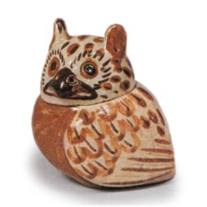 Oribe incense caddy in shape of horned owl