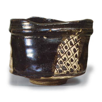 Black Oribe tea bowl