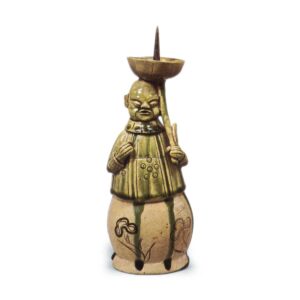 Oribe candle stand in shape of European figure