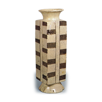 Oribe flower pot with design of sangi (divining blocks)
