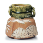 Oribe water jar wih chrysanthemum design