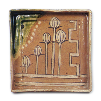 Oribe square shallow bowl