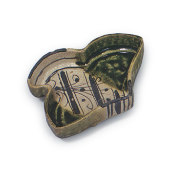 Oribe six mukōzuke bowls in shape of plover