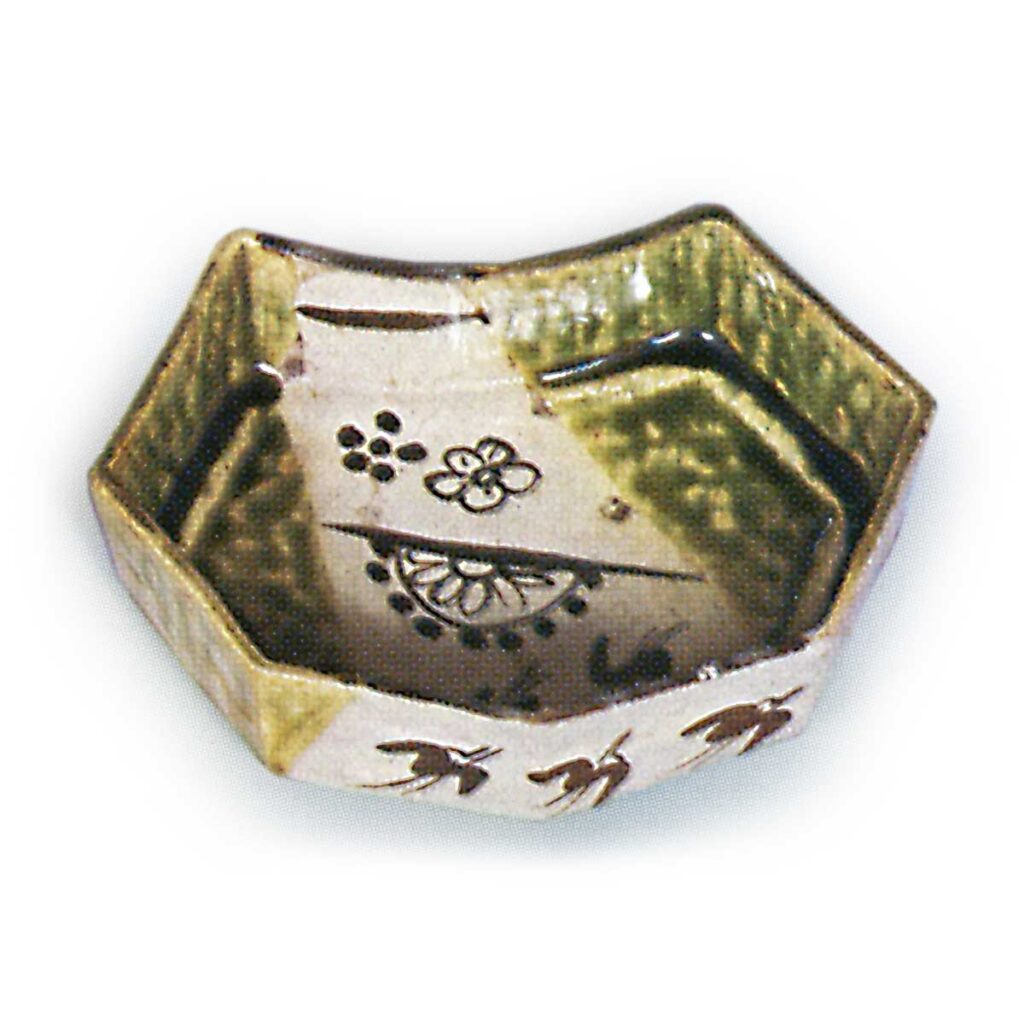 Oribe five mukozuke bowls
