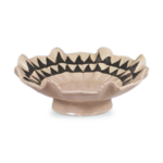 Oribe tall foot bowl with saw-tooth design