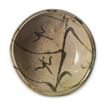 Oribe large bowl with reed and ephemera design