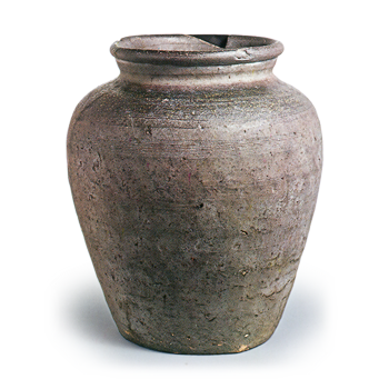 Bizen ware: jar with comb-mark incisions.