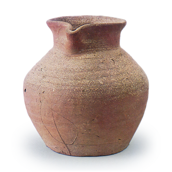 Bizen ware: small beaked jar.