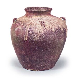 Bizen ware: jar with four handles.