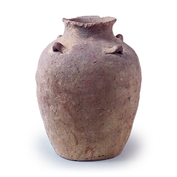 Bizen ware: jar with four handles.