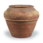 Bizen ware: jar with two handles.