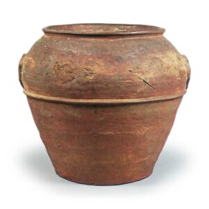 Bizen ware: jar with two handles.