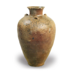 Tamba ware: three-handled jar with chrysanthermum design.