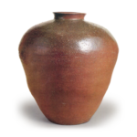 Tamba ware: large jar with paulownia spray design.