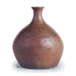 Tamba ware: large wine bottle.