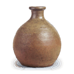 Tamba ware: large wine bottle.