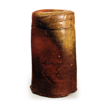 Bizen tall flower vase of tabimakura shape