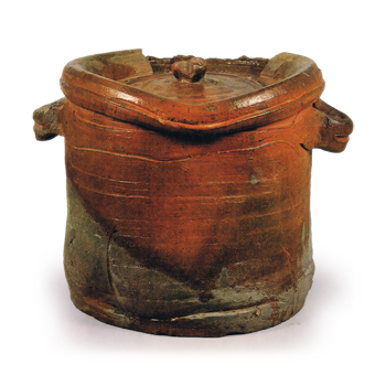 Bizen ｎｏtch･shaped water jar with two handles, known as "Yabureya"