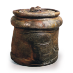 Bizen notch-shaped water jar