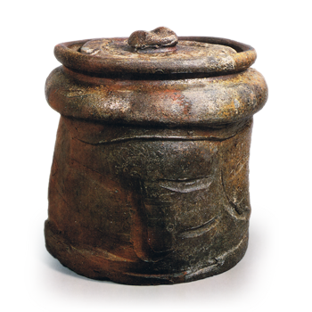 Bizen notch-shaped water jar