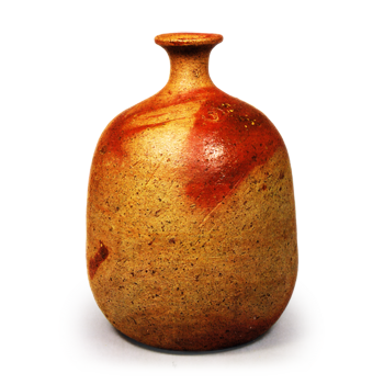 Bizen wine bottle with "fife marks"