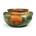 Bizen Shallow water jar with two handles