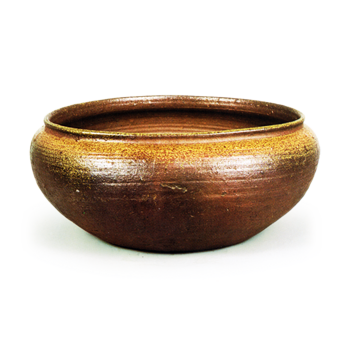 Bizen Shallow water jar with wide mouth
