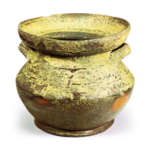 Bizen Water jar of fukuro (pouch) shape with two handles