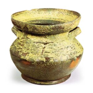 Bizen Water jar of fukuro (pouch) shape with two handles