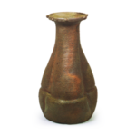 Bizen Bottle-shaped flower vase with row of bosses