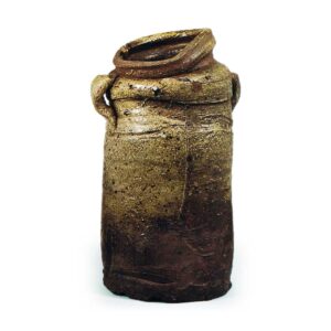 Bizen Flower vase with two handles， known as "Futami"