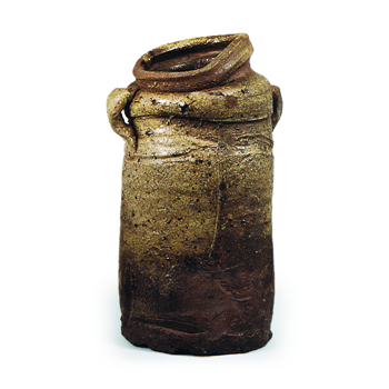 Bizen Flower vase with two handles， known as "Futami"