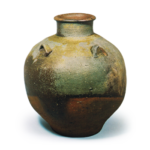 Bizen Leaf-tea jar with four handles