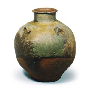 Bizen Leaf-tea jar with four handles