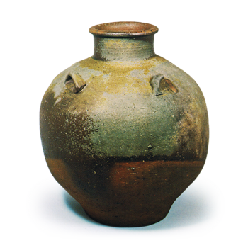 Bizen Leaf-tea jar with four handles
