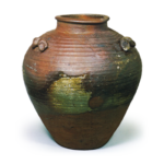 Bizen Leaf-tea jar with three handles