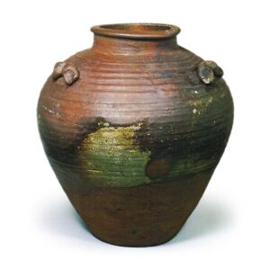 Bizen Leaf-tea jar with three handles