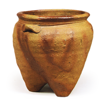 Bizen Incense burner with two handles， with "fire marks"