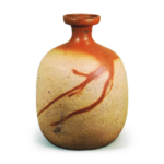 Bizen Large wine bottle with "re marks"