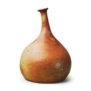 Bizen Large wine bottle with "ane's head" neck，with "fire marks"