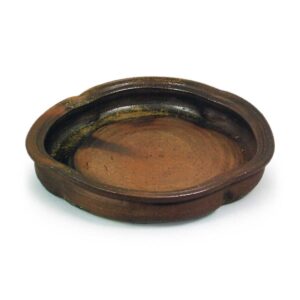 Bizen Shallow bowl of quarterfoil shape