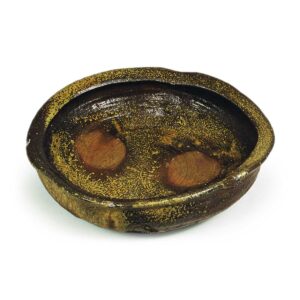 Bizen Large shallow bowl in shape of open flower