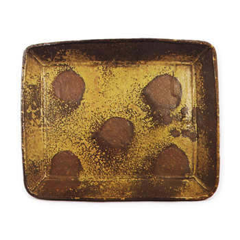 Bizen Legged rectangular bowl