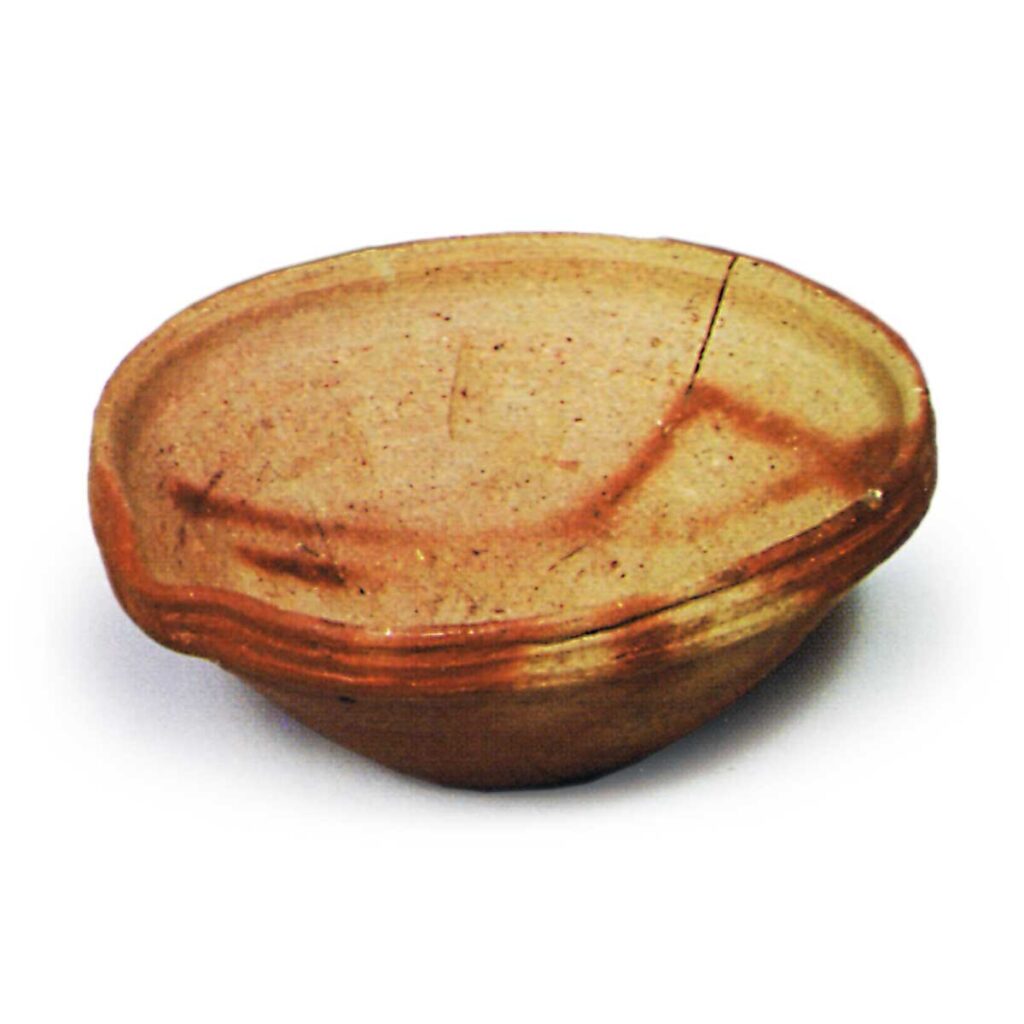 Bizen Five mukozuke (smail bowls for vinegarded food) of suri-bachi(imortar) shape with "fire marks"