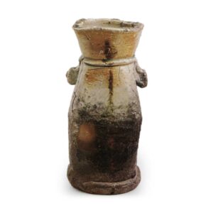 Iga Flower vase with two handles, known as "Jurōjin"