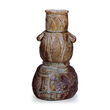Iga Gourd-shaped flower vase with two handles